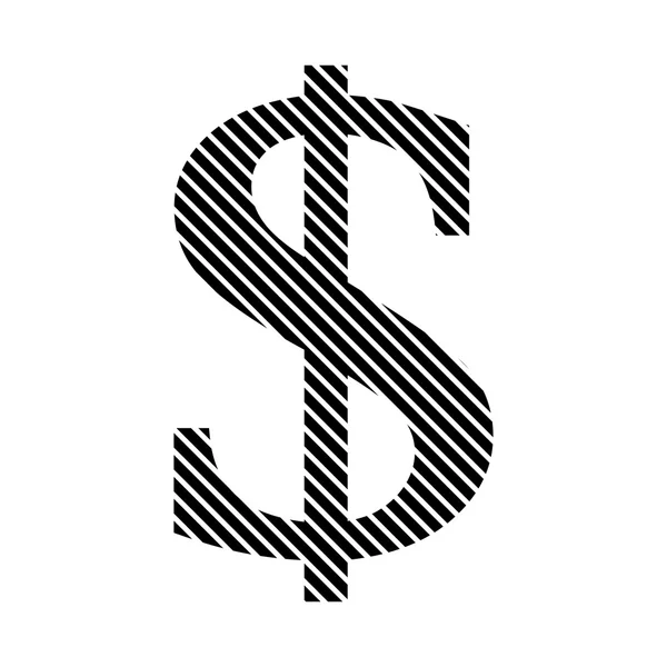 Signo de dólar en blanco . — Vector de stock