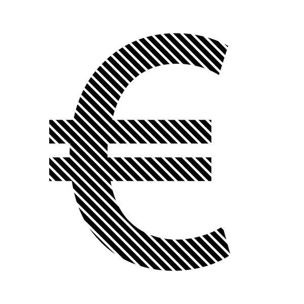 Euro semn pe alb . — Vector de stoc
