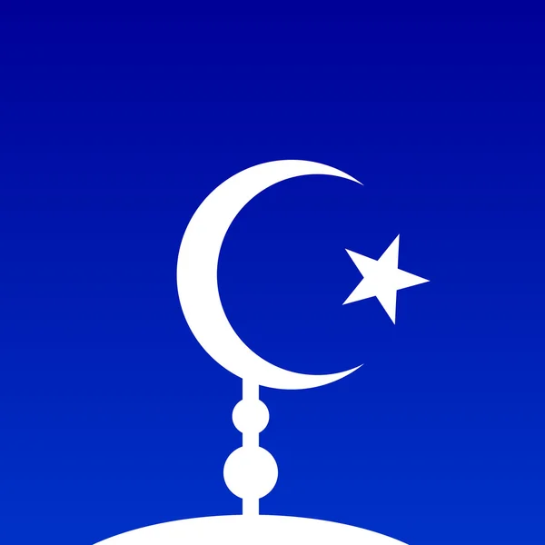 Symbol des Islams auf blauem Himmel Hintergrund. — Stockvektor