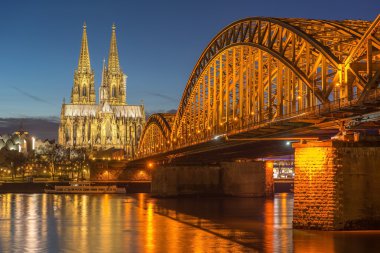 Bridge and the Dom of Cologne  clipart