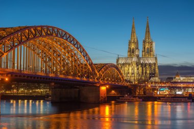 Bridge and the Dom of Cologne  clipart