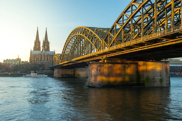 Cologne, Germany over the Rhine River. — Stock Photo, Image