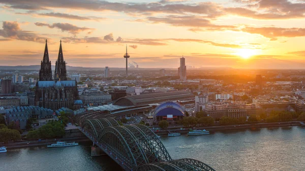 Cologne, Germany over the Rhine River. — Stock Photo, Image