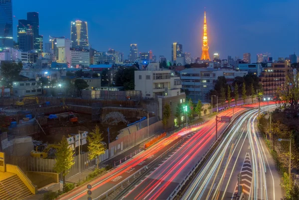 Πόλη σκηνή νύχτες Tokyo Tower — Φωτογραφία Αρχείου