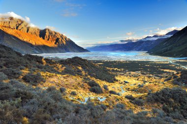 mt.cook Milli Parkı, Yeni Zelanda manzara