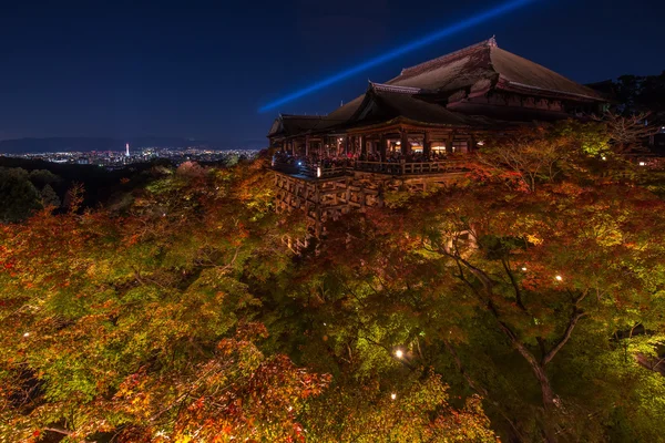 Лазерное шоу в храме Киёмидзу Дера — стоковое фото