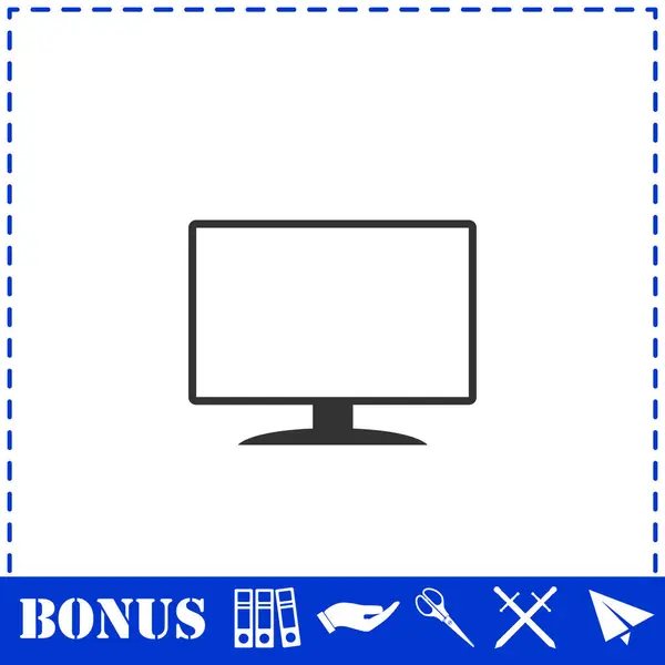 Monitor Het Pictogram Plat Eenvoudige Vector Symbool Bonus Pictogram — Stockvector