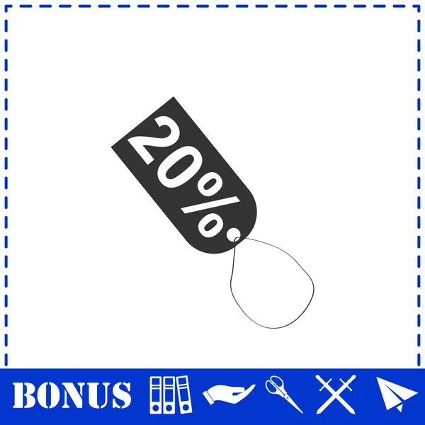 Pour Cent Icône Réduction Plat Symbole Vectoriel Simple Icône Bonus — Image vectorielle