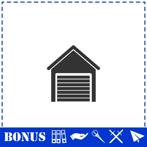 Garage Icoon Plat Eenvoudige Vector Symbool Bonus Pictogram — Stockvector