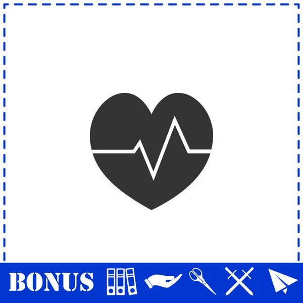 心臓のアイコンフラット シンプルなベクトル記号とボーナスアイコン — ストックベクタ