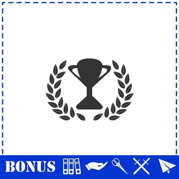 Płaska Ikona Trofeum Prosty Symbol Wektora Ikona Bonusu — Wektor stockowy