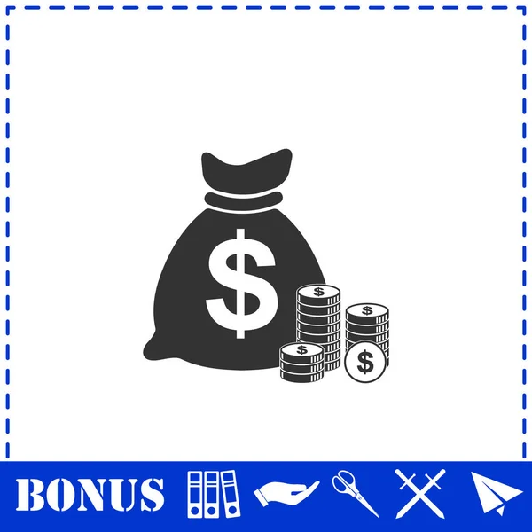 Ícone Dinheiro Plano Símbolo Vetorial Simples Ícone Bônus — Vetor de Stock