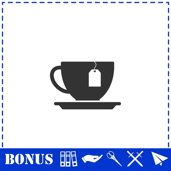 Tea Icon Flat Simple Vector Symbol Bonus Icon — Stock Vector