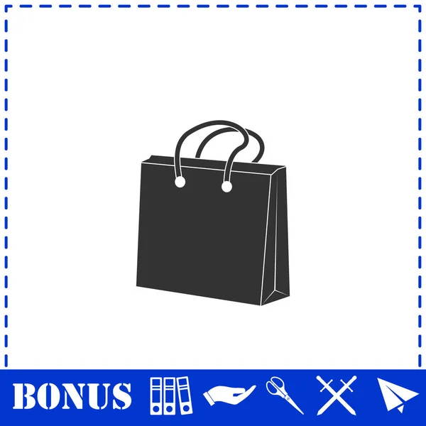 Shopping Väska Ikon Platt Enkel Vektor Symbol Och Bonus Ikon — Stock vektor