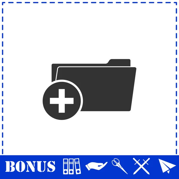 Map Toevoegen Pictogram Plat Eenvoudige Vector Symbool Bonus Pictogram — Stockvector