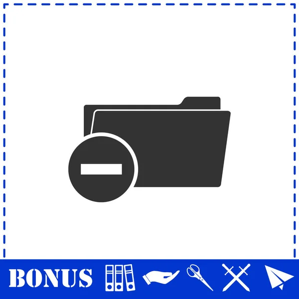 Verwijderen Map Pictogram Plat Eenvoudige Vector Symbool Bonus Pictogram — Stockvector