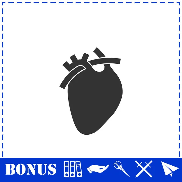 Hartpictogram Plat Eenvoudige Vector Symbool Bonus Pictogram — Stockvector