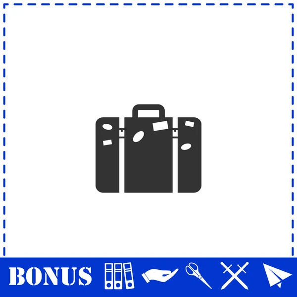 Icono Bolsa Viaje Plana Símbolo Vector Simple Icono Bonificación — Vector de stock