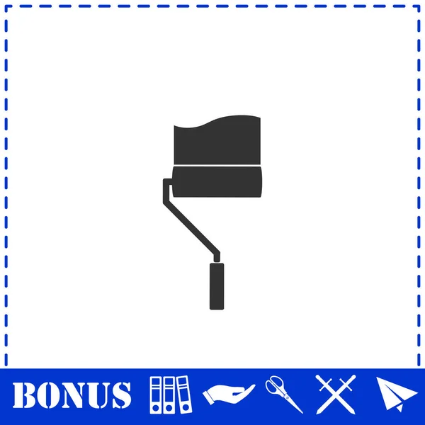 Paint Roller Pictogram Plat Eenvoudige Vector Symbool Bonus Pictogram — Stockvector