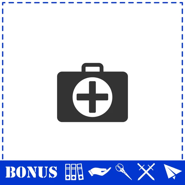 急救箱图标平面 简单的矢量符号和加法图标 — 图库矢量图片