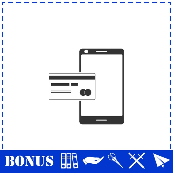 Mobilní Platební Ikona Plochá Jednoduchý Symbol Vektoru Bonusová Ikona — Stockový vektor
