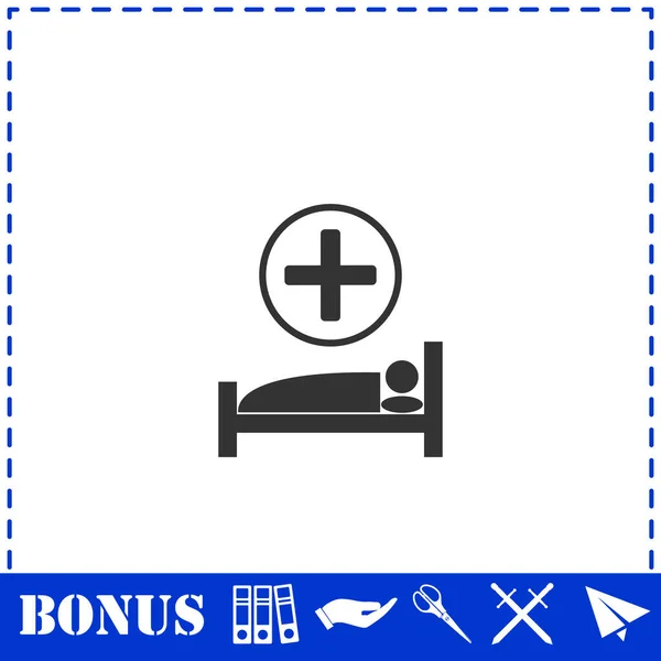 Ziekenhuis Icoon Plat Eenvoudige Vector Symbool Bonus Pictogram — Stockvector