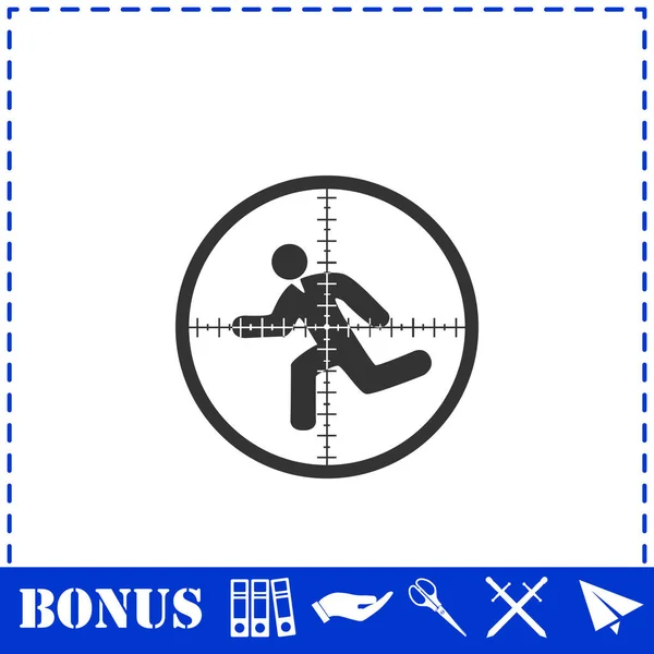 Ícone Crosshair Plano Símbolo Vetorial Simples Ícone Bônus — Vetor de Stock