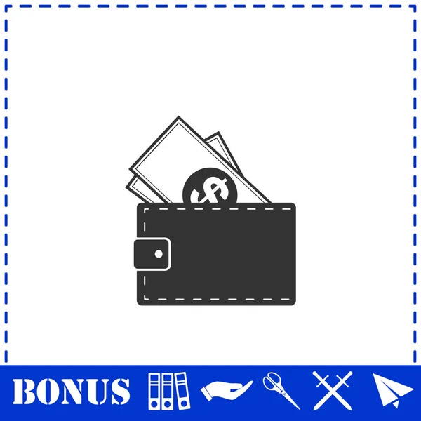 Portemonnee Icoon Plat Eenvoudige Vector Symbool Bonus Pictogram — Stockvector