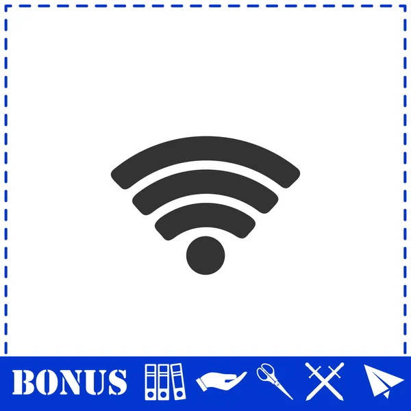 Icono Wifi Plano Símbolo Vector Simple Icono Bonificación — Vector de stock