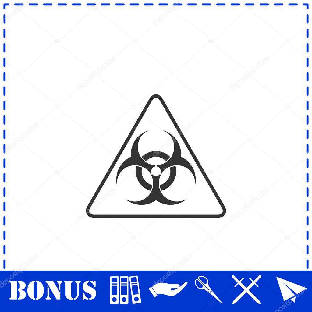 Virus icon flat. Simple vector symbol and bonus icon