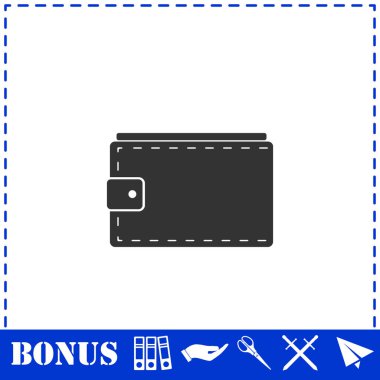Çanta resmi düz. Basit vektör sembolü ve bonus simgesi