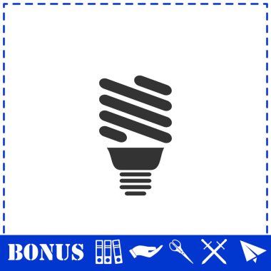 ECO enerji lambası ikonu düz. Basit vektör sembolü ve bonus simgesi