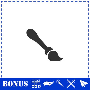 Boya fırçası simgesi düz. Basit vektör sembolü ve bonus simgesi