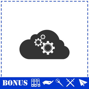 Bulut depolama tercihleri simgesi düz. Basit vektör sembolü ve bonus simgesi