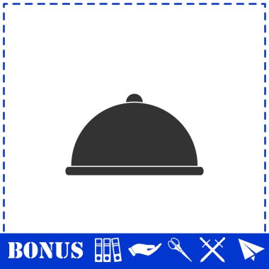 Kapalı gıda ikonu dairesi. Basit vektör sembolü ve bonus simgesi