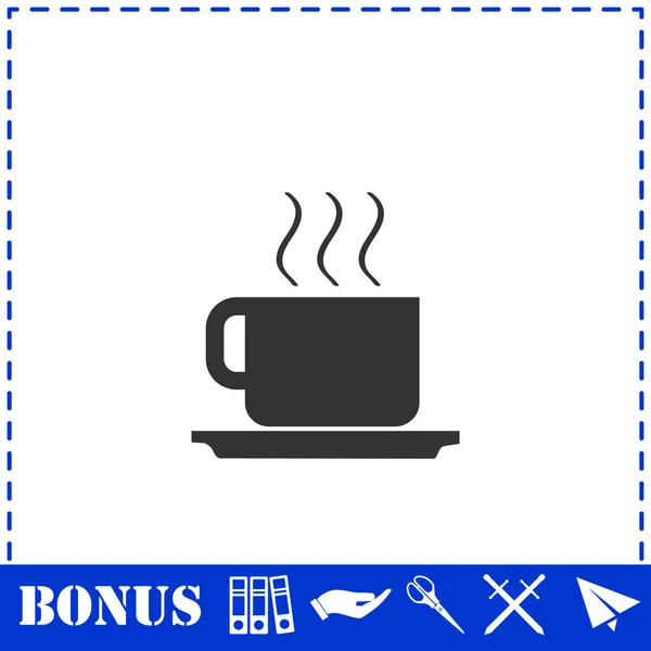 Coffee Cup Icon Flat Simple Vector Symbol Bonus Icon — Stock Vector