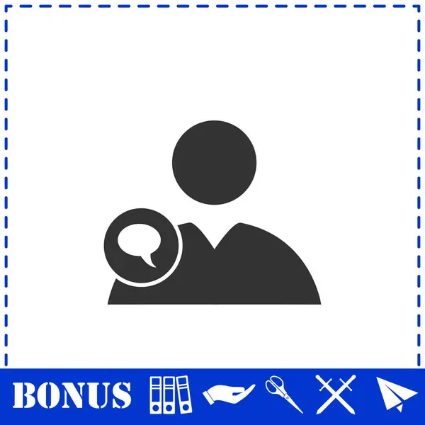 Sprekende Mensen Icoon Plat Eenvoudige Vector Symbool Bonus Pictogram — Stockvector