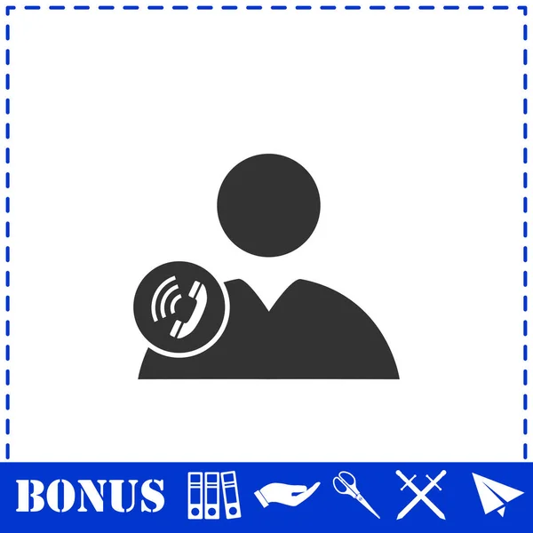 Bel Naar User Icon Flat Eenvoudige Vector Symbool Bonus Pictogram — Stockvector