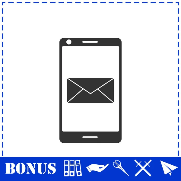 Smartphone Email Sms Icône Plat Symbole Vectoriel Simple Icône Bonus — Image vectorielle