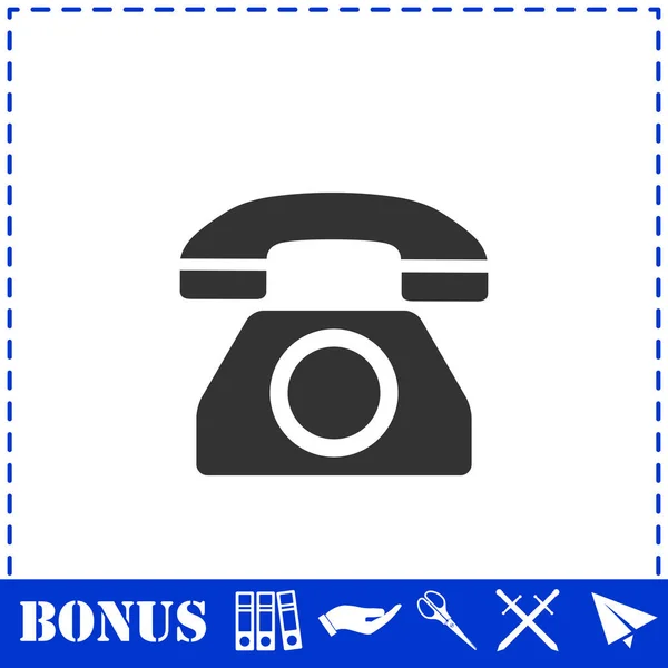 Icono Del Teléfono Plano Símbolo Vector Simple Icono Bonificación — Vector de stock