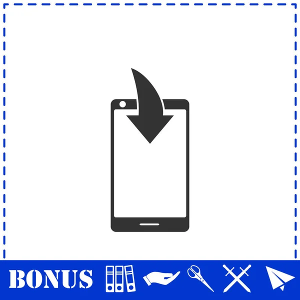 Phone Download Notification Icon Flat Jednoduchý Symbol Vektoru Bonusová Ikona — Stockový vektor
