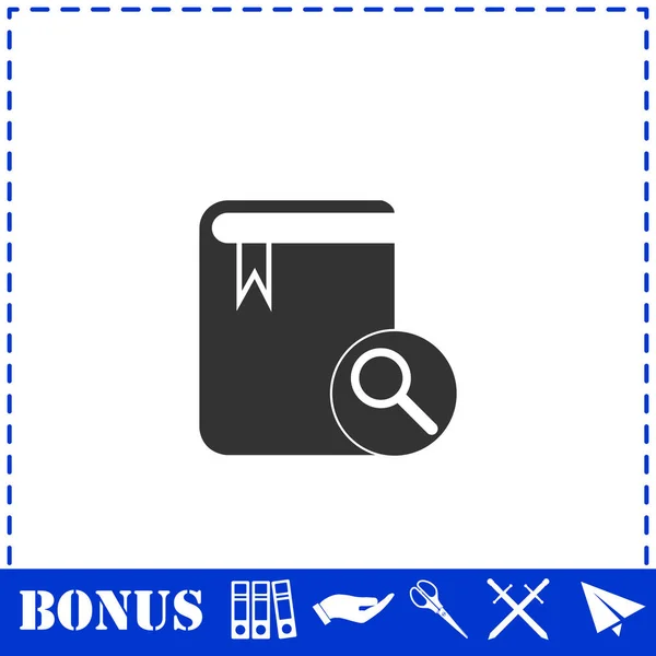 Icono Búsqueda Libros Plano Símbolo Vector Simple Icono Bonificación — Vector de stock