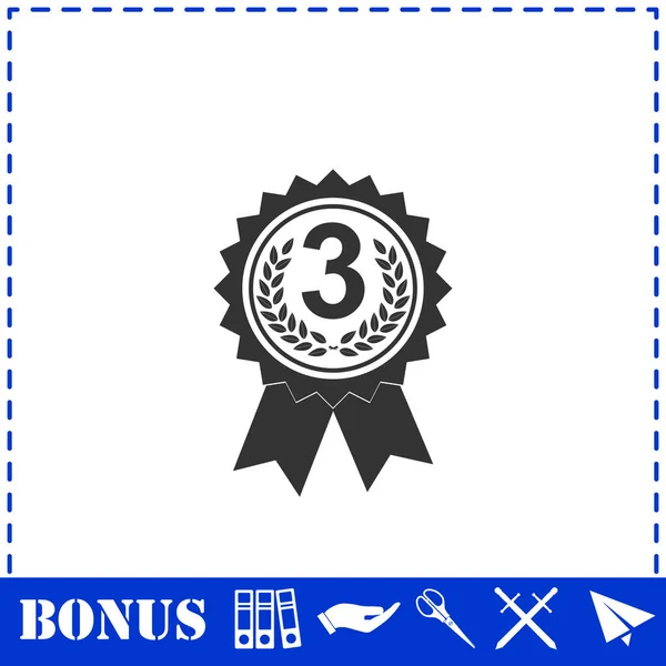 Płaska Ikona Medali Prosty Symbol Wektora Ikona Bonusu — Wektor stockowy