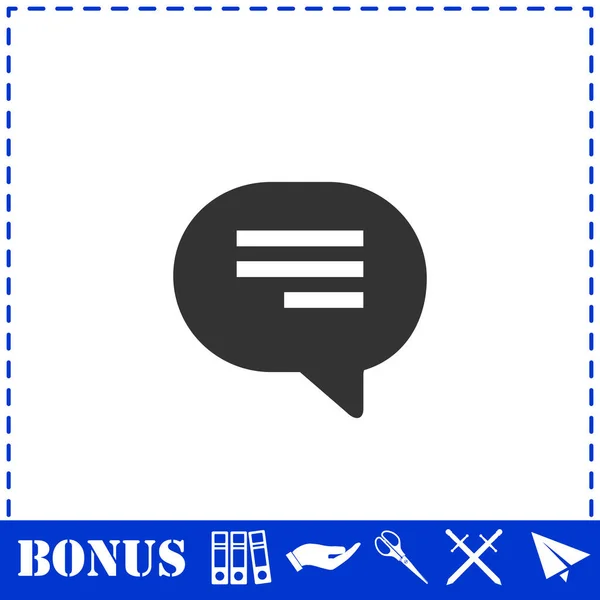 Icono Chat Plano Símbolo Vector Simple Icono Bonificación — Vector de stock