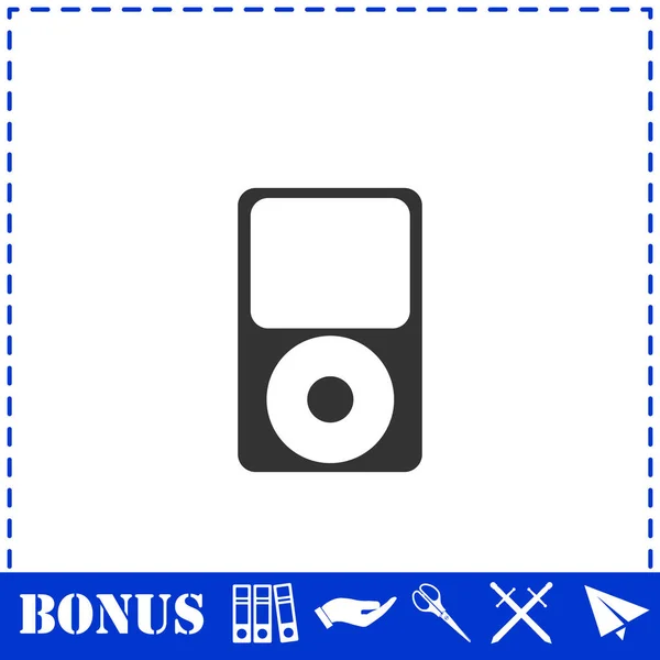 Icono Del Reproductor Mp3 Plano Símbolo Vector Simple Icono Bonificación — Vector de stock