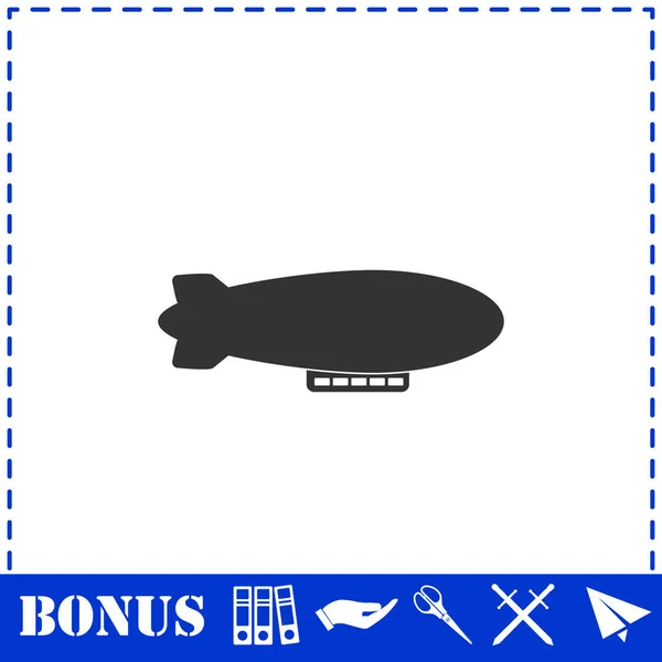 Airship Zeppelin Icon Flat Simple Vector Symbol Bonus Icon — Stock Vector
