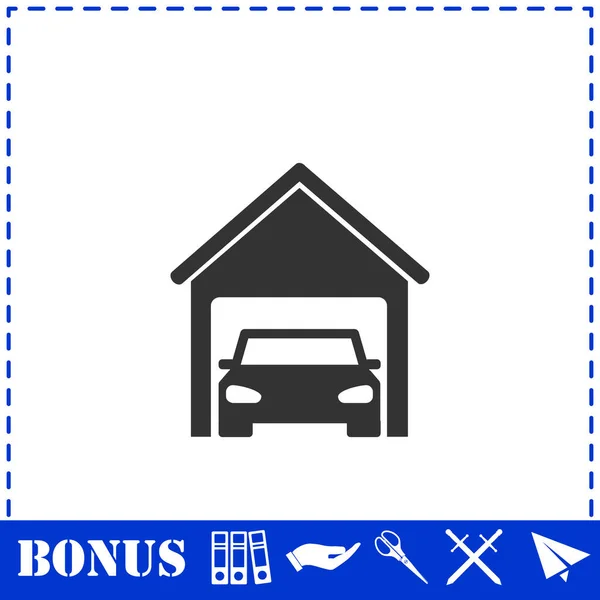 Ikona Garážového Vozu Plochá Jednoduchý Symbol Vektoru Bonusová Ikona — Stockový vektor