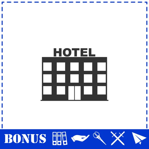 Icono Del Hotel Plano Símbolo Vector Simple Icono Bonificación — Vector de stock