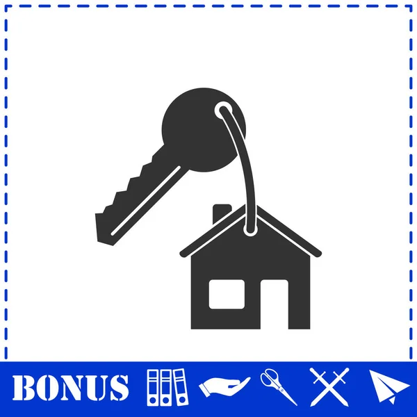 Huissleutel Icoon Plat Eenvoudige Vector Symbool Bonus Pictogram — Stockvector