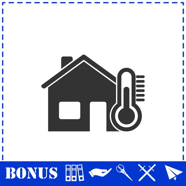家の温度アイコンフラット シンプルなベクトル記号とボーナスアイコン — ストックベクタ